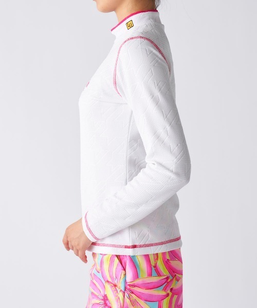Loudmouth(ラウドマウス)の「【Loudmouth/ラウドマウス】レディースエンボスジャージ長袖シャツ ストレッチモックネック長袖シャツ ゴルフ(シャツ/ブラウス・レディース・ブラック/オフホワイト/ピンク・LARGE/X-LARGE/MEDIUM)」の13枚目の写真