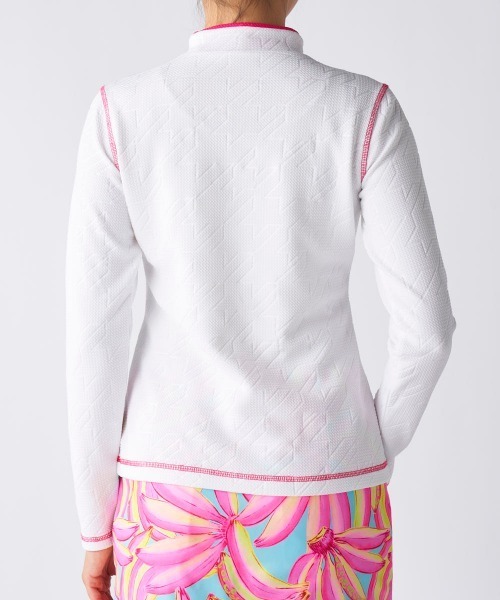 Loudmouth(ラウドマウス)の「【Loudmouth/ラウドマウス】レディースエンボスジャージ長袖シャツ ストレッチモックネック長袖シャツ ゴルフ(シャツ/ブラウス・レディース・ブラック/オフホワイト/ピンク・LARGE/X-LARGE/MEDIUM)」の12枚目の写真