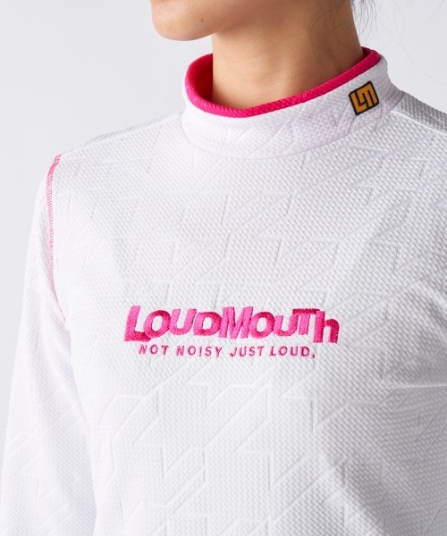 Loudmouth(ラウドマウス)の「【Loudmouth/ラウドマウス】レディースエンボスジャージ長袖シャツ ストレッチモックネック長袖シャツ ゴルフ(シャツ/ブラウス・レディース・ブラック/オフホワイト/ピンク・LARGE/X-LARGE/MEDIUM)」の11枚目の写真
