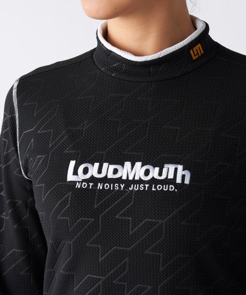 Loudmouth(ラウドマウス)の「【Loudmouth/ラウドマウス】レディースエンボスジャージ長袖シャツ ストレッチモックネック長袖シャツ ゴルフ(シャツ/ブラウス・レディース・ブラック/オフホワイト/ピンク・LARGE/X-LARGE/MEDIUM)」の5枚目の写真