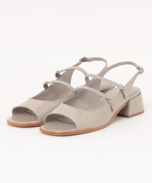 CARRANO（カラーノ）の「【CARRANO】ダブルストラップヒールサンダル(62011C)（サンダル・レディース・グレー/ブラック・37/36/35/39/38）」の2枚目の写真