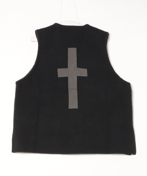 BURLAP OUTFITTER（バーラップアウトフィッター）の「PILE CROSS VEST / パイル クロス ベスト（ベスト・メンズ・ナチュラル/チャコールグレー/ブラック・LARGE/MEDIUM）」の9枚目の写真