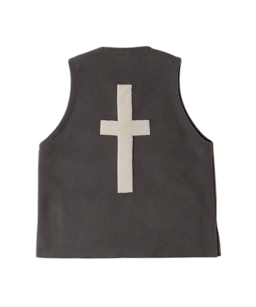 BURLAP OUTFITTER（バーラップアウトフィッター）の「PILE CROSS VEST / パイル クロス ベスト（ベスト・メンズ・ナチュラル/チャコールグレー/ブラック・LARGE/MEDIUM）」の16枚目の写真