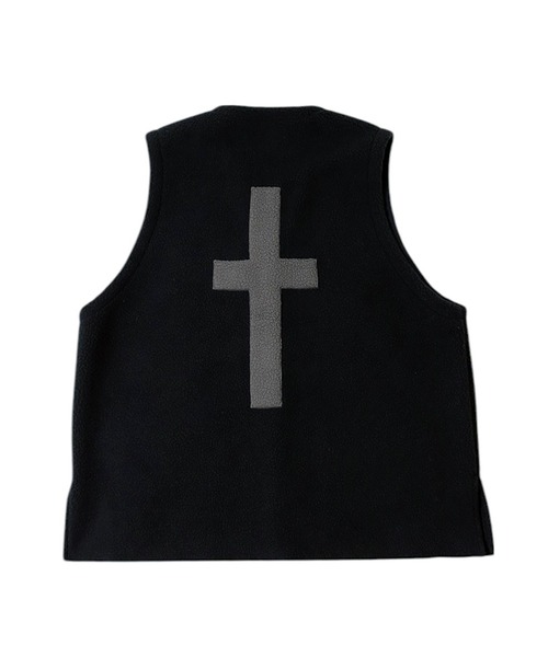 BURLAP OUTFITTER（バーラップアウトフィッター）の「PILE CROSS VEST / パイル クロス ベスト（ベスト・メンズ・ナチュラル/チャコールグレー/ブラック・LARGE/MEDIUM）」の6枚目の写真