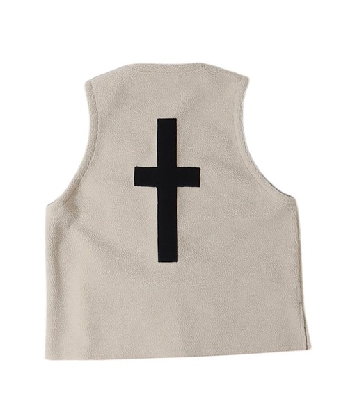 BURLAP OUTFITTER（バーラップアウトフィッター）の「PILE CROSS VEST / パイル クロス ベスト（ベスト・メンズ・ナチュラル/チャコールグレー/ブラック・LARGE/MEDIUM）」の15枚目の写真