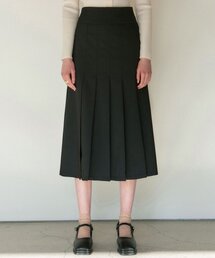 HIGHWAIST PLEATS SKIRT_BLACK