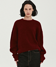 BOUCLE LS SWEATER_BURGUNDY