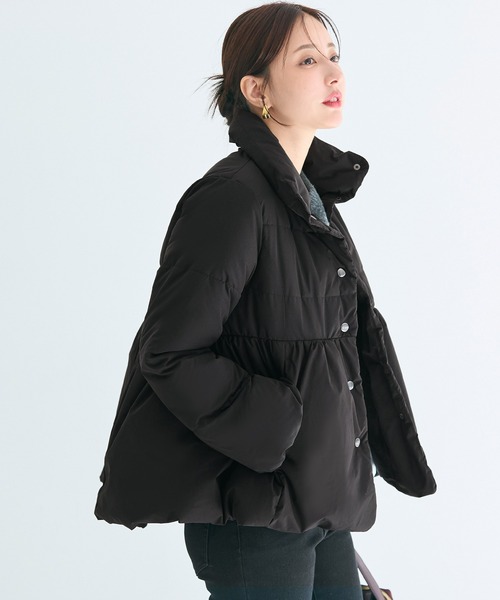 coca(coca)(コカ)の「中綿スタンドカラーフレアブルゾン(ブルゾン・レディース・ブラック/アイボリー・L/M)」の5枚目の写真