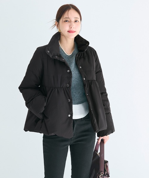 coca(coca)(コカ)の「中綿スタンドカラーフレアブルゾン(ブルゾン・レディース・ブラック/アイボリー・L/M)」の8枚目の写真