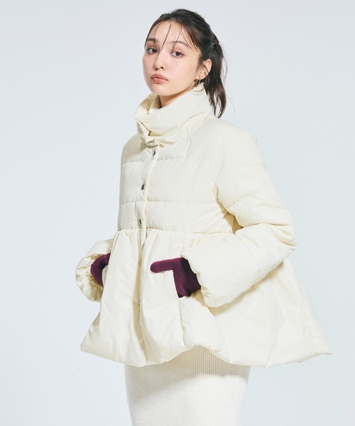 coca(coca)(コカ)の「中綿スタンドカラーフレアブルゾン(ブルゾン・レディース・ブラック/アイボリー・L/M)」の9枚目の写真