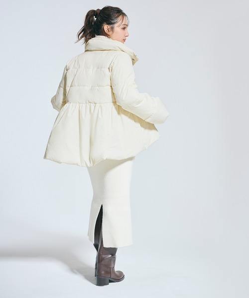 coca(coca)(コカ)の「中綿スタンドカラーフレアブルゾン(ブルゾン・レディース・ブラック/アイボリー・L/M)」の10枚目の写真