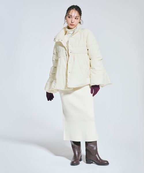 coca(coca)(コカ)の「中綿スタンドカラーフレアブルゾン(ブルゾン・レディース・ブラック/アイボリー・L/M)」の11枚目の写真