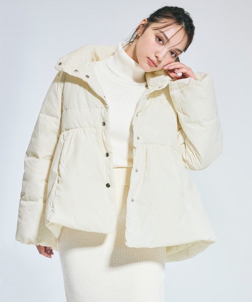 coca(coca)(コカ)の「中綿スタンドカラーフレアブルゾン(ブルゾン・レディース・ブラック/アイボリー・L/M)」の12枚目の写真