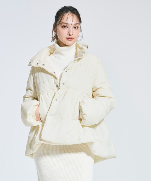 coca(coca)(コカ)の「中綿スタンドカラーフレアブルゾン(ブルゾン・レディース・ブラック/アイボリー・L/M)」の14枚目の写真