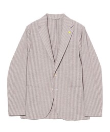 GIANNETTO（ジャンネット）の「【別注】GIANNETTO / コットンリネン ブラウン ストライプジャケット（その他アウター）」