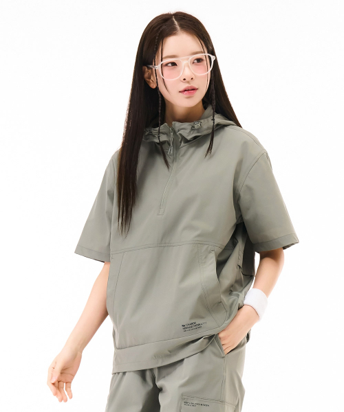 CHASECULT(チェイスカルト)の「共用クールストレッチフード半袖アノラックTシャツ - カーキ(Tシャツ/カットソー・メンズ・カーキ・95/105/100/90)」の5枚目の写真
