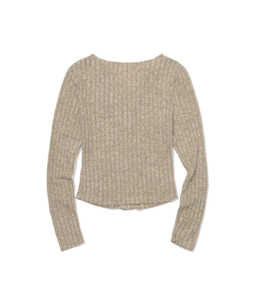 MOAA（モア）の「Shirred Collar Rib Top (BEIGE)（カーディガン/ボレロ・レディース・その他・SMALL/MEDIUM）」の3枚目の写真