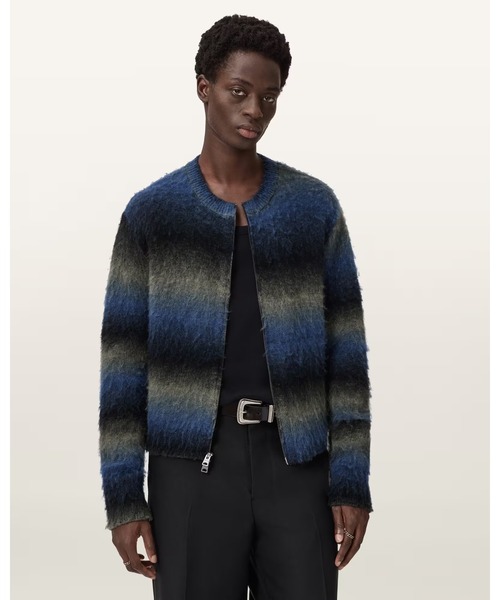 ALLSAINTS(オールセインツ)の「HALLEY MERINO CARDIGAN | HALLEY メリノ カーディガン(カーディガン/ボレロ・メンズ・ブルー系その他・XS/S/L/XL/M)」の1枚目の写真