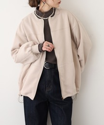 FUNALIVE（ファンアライブ）の「裏起毛裾ドロストジップアップジャケット（ノーカラージャケット）」