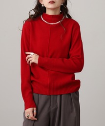 EGLANTINE ウール100%ピンタックハイネックニット