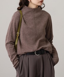 EGLANTINE ウール100％ピンタックハイネックニット