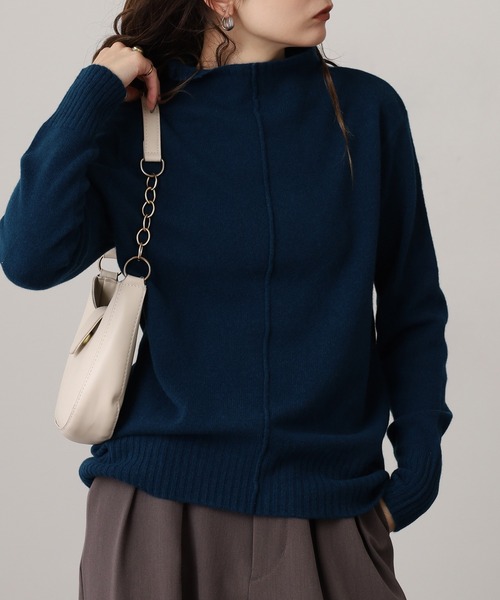 EGLANTINE(エグランティーヌ)の「EGLANTINE ウール100%ピンタックハイネックニット(ニット/セーター・レディース・レッド/モカ/シルバーグレー/ブラック/ブルーグリーン・38)」の16枚目の写真