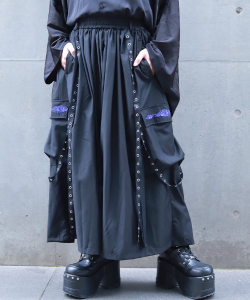 REZEN(リゼン)の「牡丹刺繍袴パンツ(その他パンツ・メンズ・ブルーパープル/ライトグレー/ローズ・SMALL/MEDIUM)」の3枚目の写真
