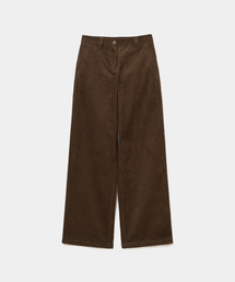 corduroy pants wide fit(womens) dark brown