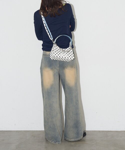 GRAIN(グレイン)の「【GRAIN/グレイン】チャーム付き水玉2WAYハンドバック(トートバッグ・レディース・ブラック/パープル/イエロー/ホワイト・FREE)」の13枚目の写真