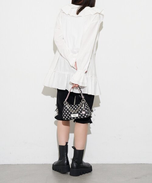 GRAIN(グレイン)の「【GRAIN/グレイン】チャーム付き水玉2WAYハンドバック(トートバッグ・レディース・ブラック/パープル/イエロー/ホワイト・FREE)」の20枚目の写真