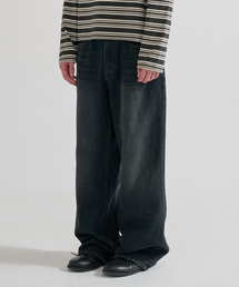 JUAN HOMME（ジュアンオム）の「Refined Wide Denim Pants (Dark Blue)（デニムパンツ・メンズ）」