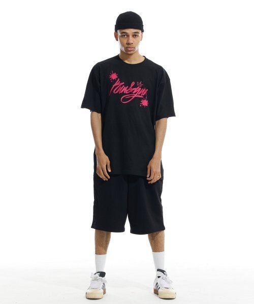 CREAM SODA LAB(クリームソーダラボ)の「ラン&ガン 半袖Tシャツ ブラック ピンク(Tシャツ/カットソー・メンズ・その他・X-LARGE/XX-LARGE/MEDIUM/LARGE)」の3枚目の写真