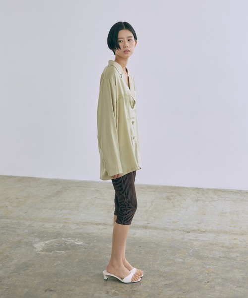 EN NEUME(エンノイム)の「Lace-Trim Satin Shirt Jacket(シャツ/ブラウス・レディース・アイボリー/ライトグリーン/ラベンダー・FREE)」の21枚目の写真