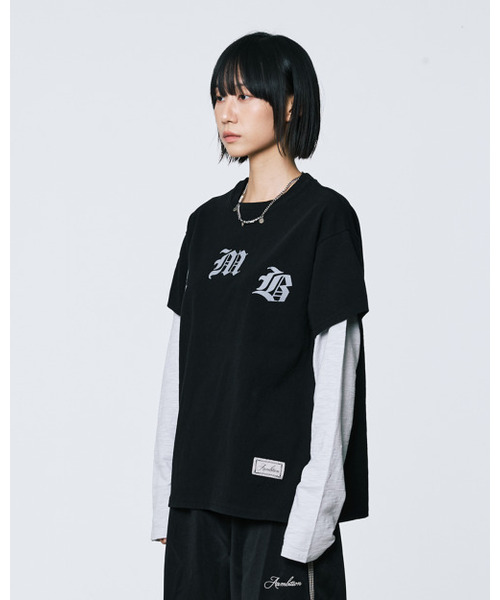 AAMBITION(アアンビション)の「AMBレイヤードロングスリーブ(ブラック)(Tシャツ/カットソー・メンズ・その他・1(M)/2(L))」の2枚目の写真