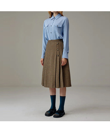 VOYONN（ボヨン）の「ウールチェックプリーツスカート ブラウン 505（スカート）」
