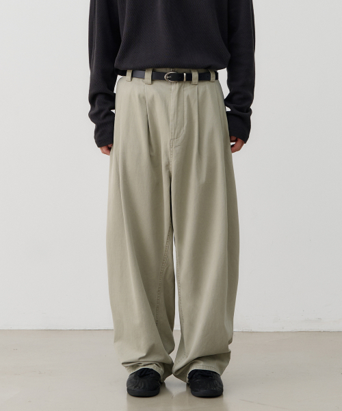 NOUN(ノウン)の「wide tapered chino pants (light gray)(その他パンツ・メンズ・その他・1/2/0)」の1枚目の写真