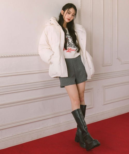 archives（アルシーヴ）の「ラインストーンドットショートパンツ（その他パンツ・レディース・ブラック/グレー・MEDIUM）」の8枚目の写真