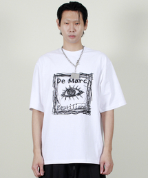 DEMARC（ドゥマーク）の「スクエアグラフィックボックスフィット半袖Tシャツホワイト（Tシャツ/カットソー）」