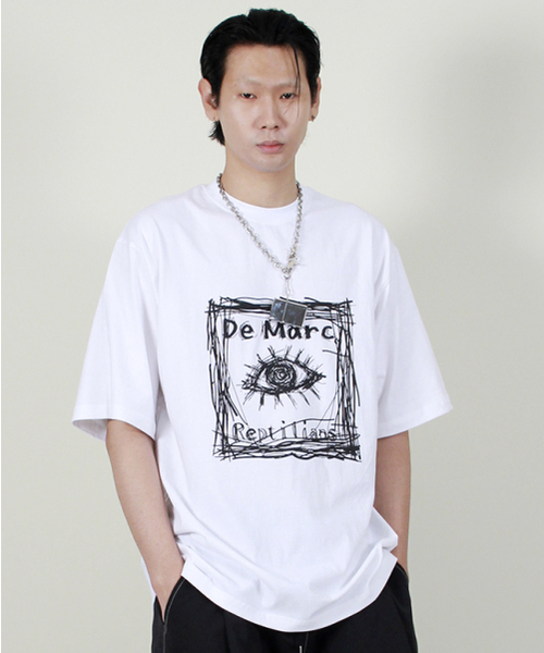 DEMARC(ドゥマーク)の「スクエアグラフィックボックスフィット半袖Tシャツホワイト(Tシャツ/カットソー・メンズ・その他・MEDIUM/LARGE)」の4枚目の写真