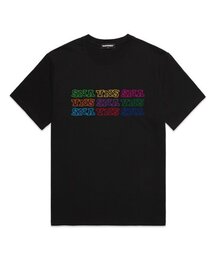 VNSレインボーロゴオーバーサイズ半袖Tシャツ (VS0089) ブラック