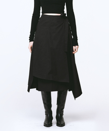 ASM COTTON WRAP SKIRT BLACK コットンラップスカートブラック