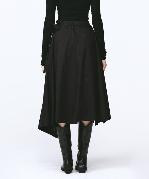 MONOPHOBIA（モノフォビア）の「ASM COTTON WRAP SKIRT BLACK コットンラップスカートブラック（スカート・レディース・その他・FREE）」の3枚目の写真