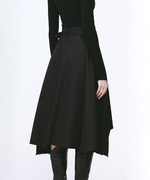 MONOPHOBIA（モノフォビア）の「ASM COTTON WRAP SKIRT BLACK コットンラップスカートブラック（スカート・レディース・その他・FREE）」の4枚目の写真