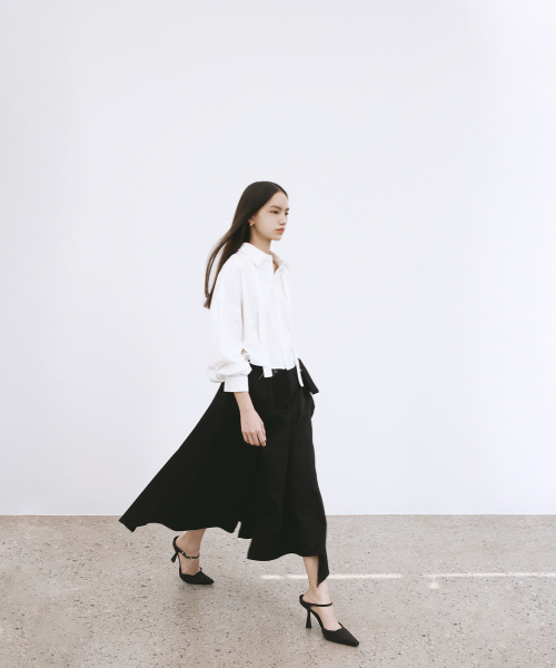 MONOPHOBIA（モノフォビア）の「ASM COTTON WRAP SKIRT BLACK コットンラップスカートブラック（スカート・レディース・その他・FREE）」の5枚目の写真