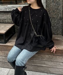 prose verse（プロズヴェール）の「デコルテパールシャツドッキングニット（ニット/セーター）」