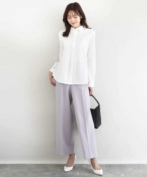 MK MICHEL KLEIN(エムケーミッシェルクラン)の「ストレッチジャージシャツ/洗える(シャツ/ブラウス・レディース・ブルー/ライトグレー/ホワイト・38/40)」の5枚目の写真