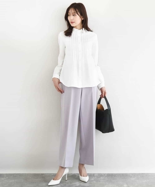 MK MICHEL KLEIN(エムケーミッシェルクラン)の「ストレッチジャージシャツ/洗える(シャツ/ブラウス・レディース・ブルー/ライトグレー/ホワイト・38/40)」の6枚目の写真