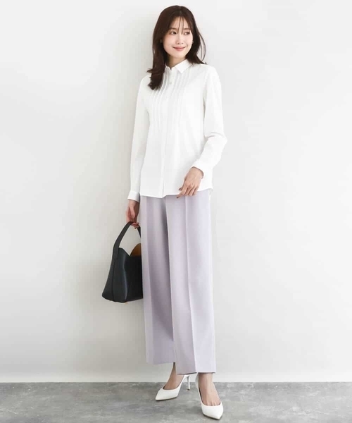 MK MICHEL KLEIN(エムケーミッシェルクラン)の「ストレッチジャージシャツ/洗える(シャツ/ブラウス・レディース・ブルー/ライトグレー/ホワイト・38/40)」の7枚目の写真