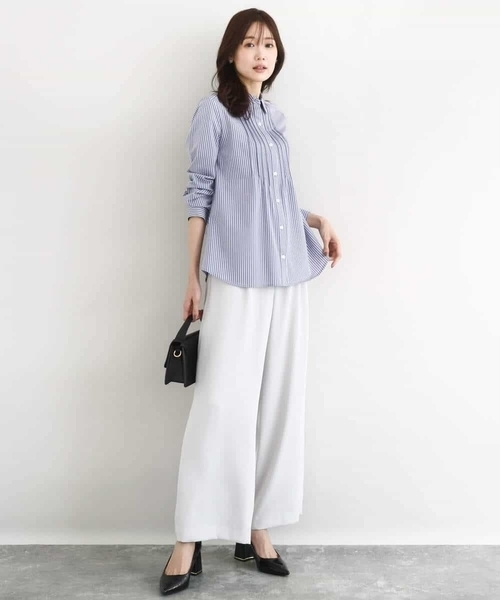 MK MICHEL KLEIN(エムケーミッシェルクラン)の「ストレッチジャージシャツ/洗える(シャツ/ブラウス・レディース・ブルー/ライトグレー/ホワイト・38/40)」の9枚目の写真