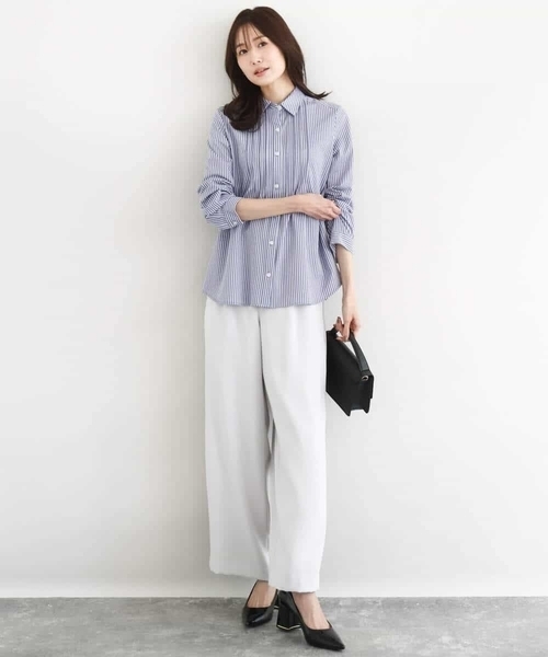 MK MICHEL KLEIN(エムケーミッシェルクラン)の「ストレッチジャージシャツ/洗える(シャツ/ブラウス・レディース・ブルー/ライトグレー/ホワイト・38/40)」の10枚目の写真